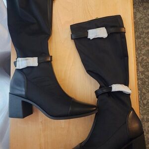 Journee Collection Black Heeled Boots